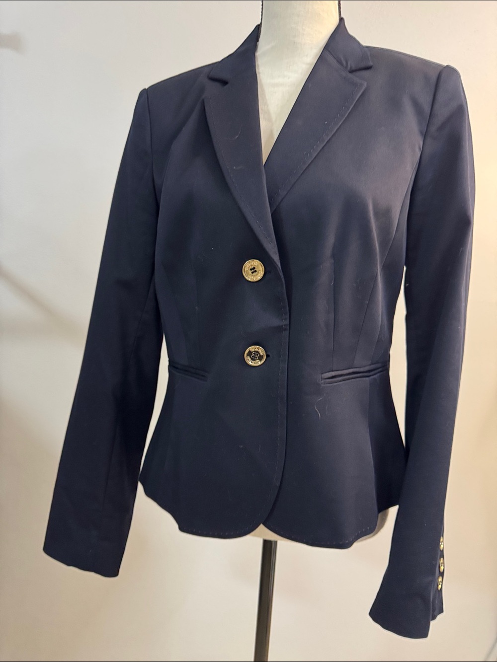 Calvin Klein Navy Fitted Blazer with Gold Buttons
